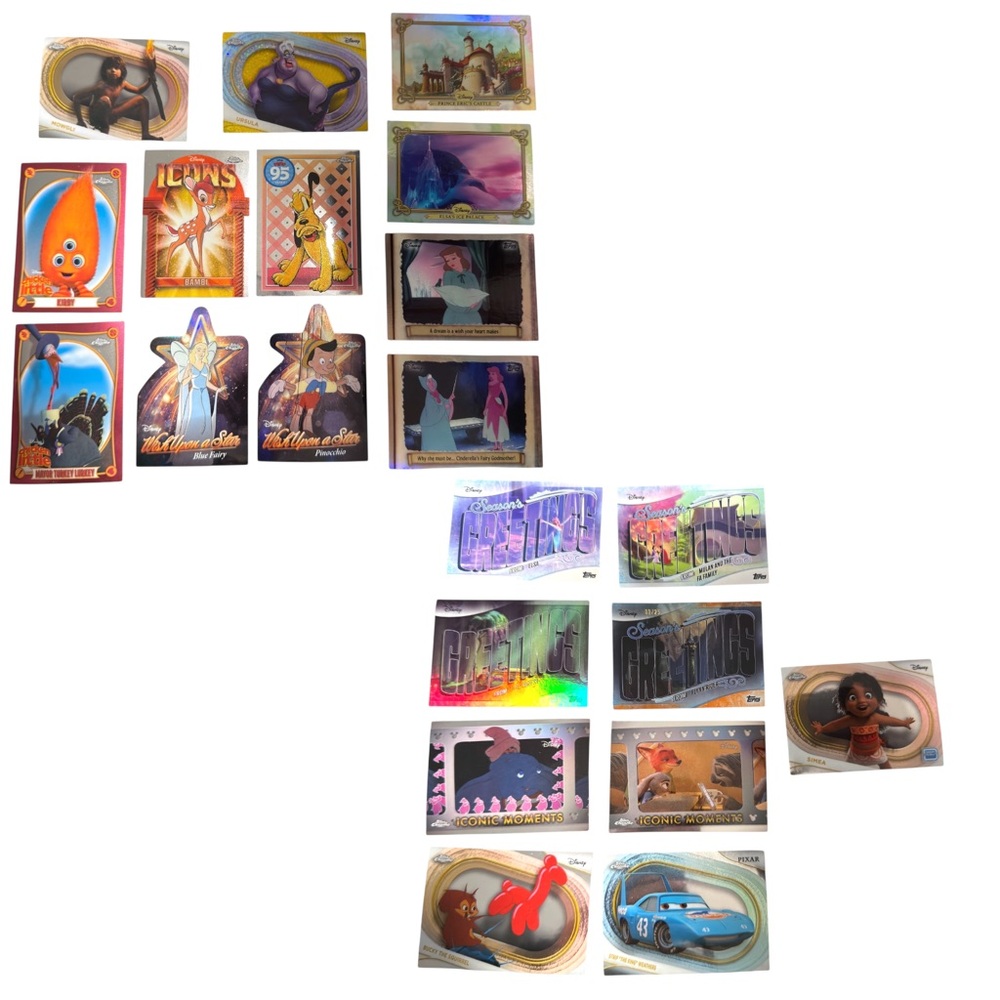 21-Card Topps Disney Lot (Chrome & Wonder) | Features Serial #/25 Flynn Rider